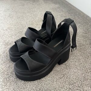Windsor Smith Black Platform Sandals